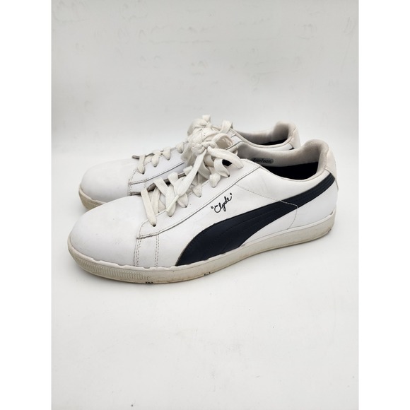 Puma Other - PUMA Clyde Golf Sneakers Spikeless Mens Size 11 White Black Leather Lace Up